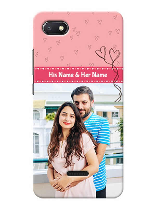 Custom Redmi 6A phone back covers: Love Design Peach Color