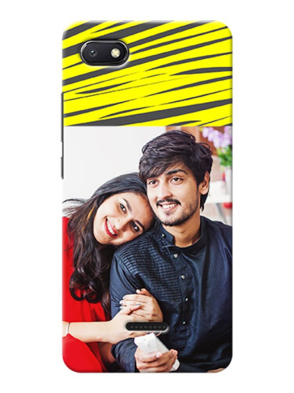 Custom Redmi 6A Personalised mobile covers: Yellow Abstract Design