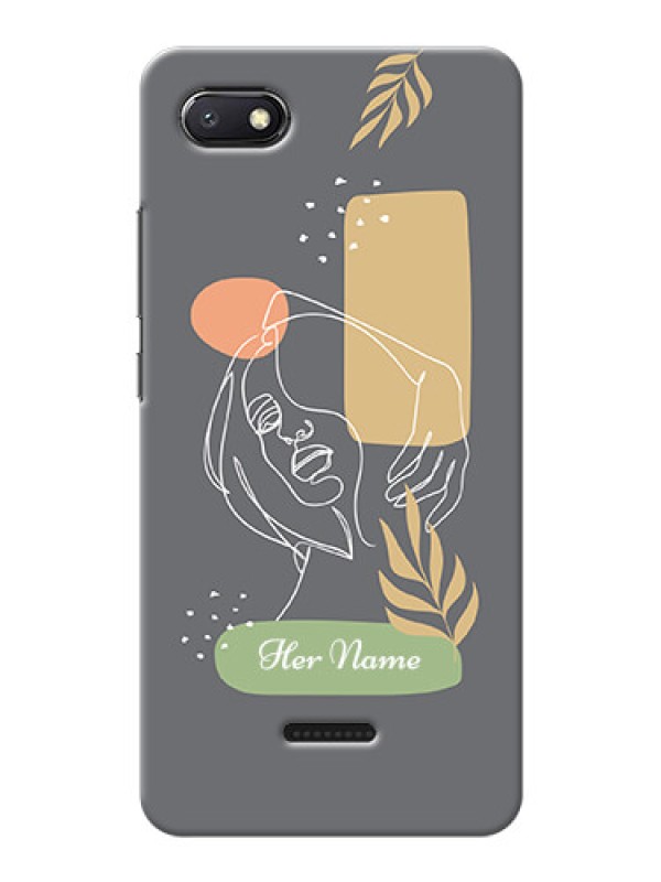 Custom Redmi 6A Phone Back Covers: Gazing Woman line art Design