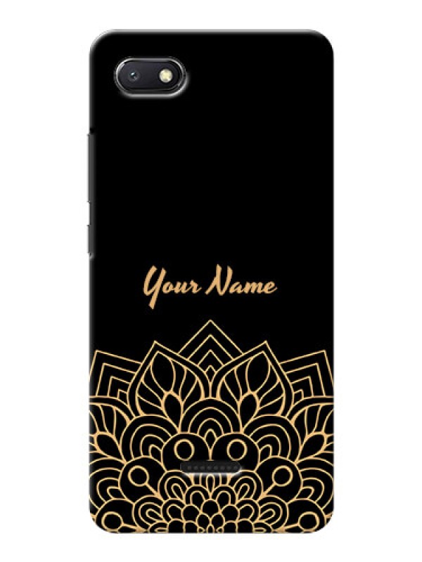 Custom Redmi 6A Back Covers: Golden mandala Design