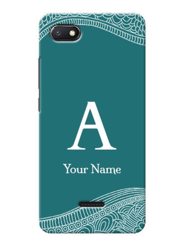 Custom Redmi 6A Mobile Back Covers: line art pattern with custom name Design