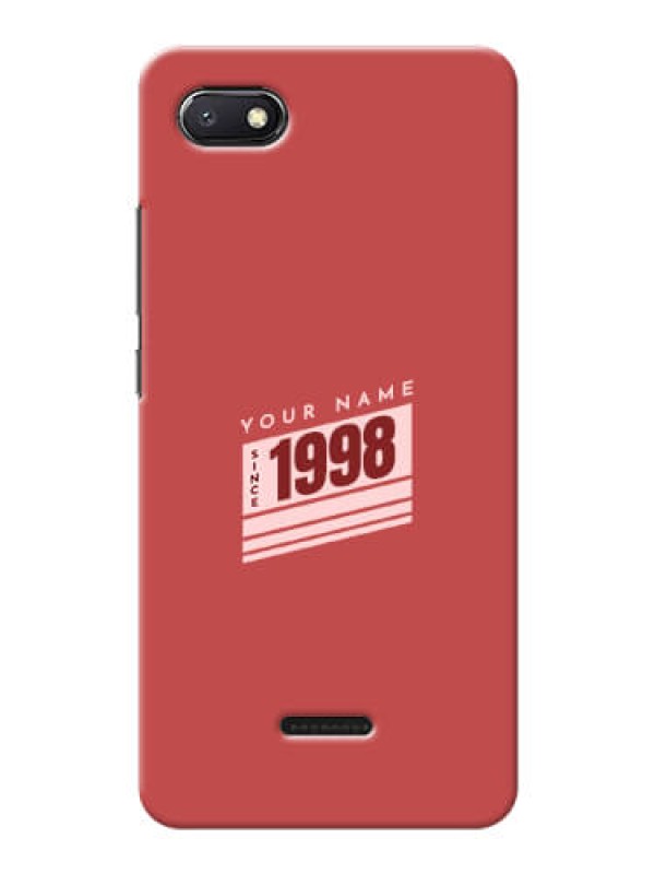 Custom Redmi 6A Phone Back Covers: Red custom year of birth Design