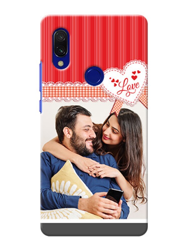 Custom Redmi 7 phone cases online: Red Love Pattern Design
