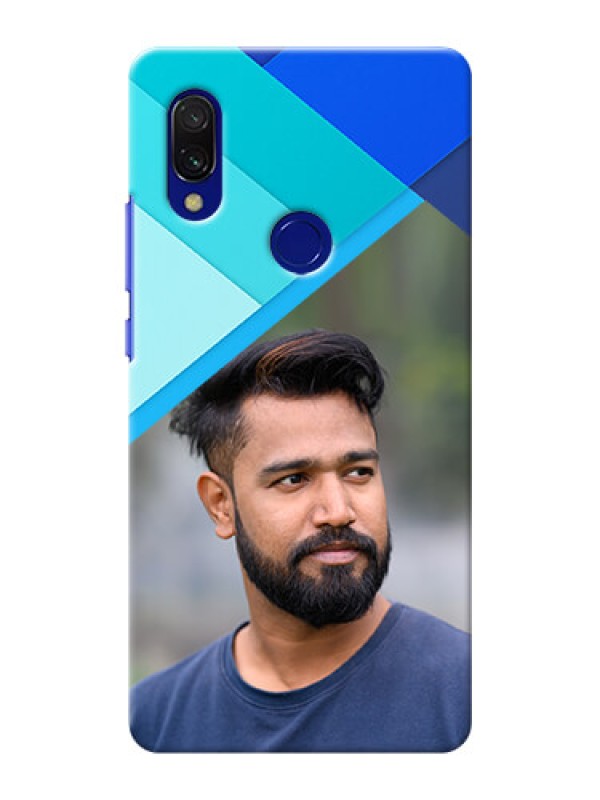 Custom Redmi 7 Phone Cases Online: Blue Abstract Cover Design