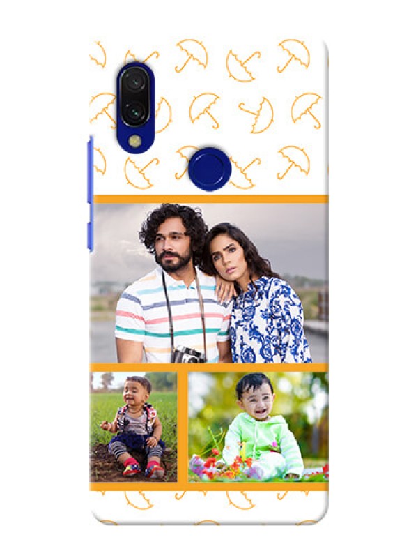 Custom Redmi 7 Personalised Phone Cases: Yellow Pattern Design