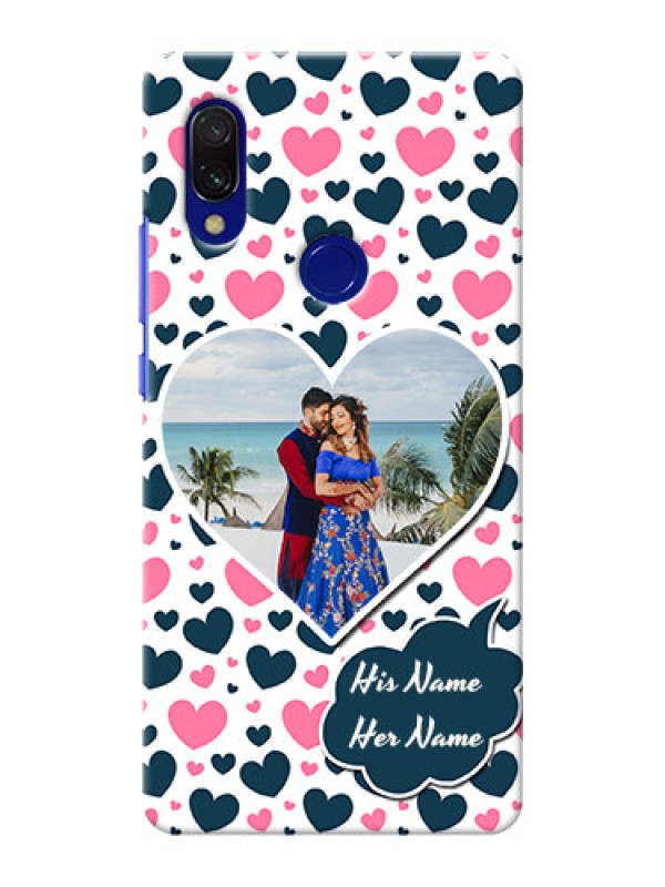 Custom Redmi 7 Mobile Covers Online: Pink & Blue Heart Design