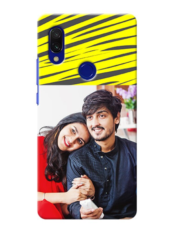 Custom Redmi 7 Personalised mobile covers: Yellow Abstract Design