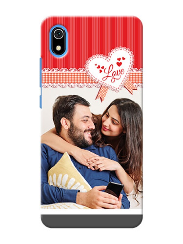 Custom Redmi 7A phone cases online: Red Love Pattern Design