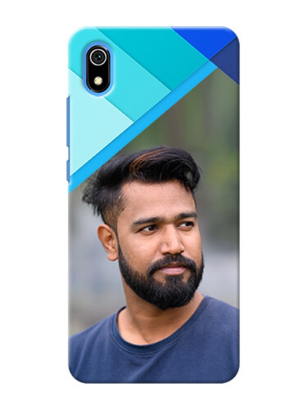 Custom Redmi 7A Phone Cases Online: Blue Abstract Cover Design