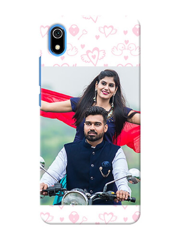 Custom Redmi 7A personalized phone covers: Pink Flying Heart Design