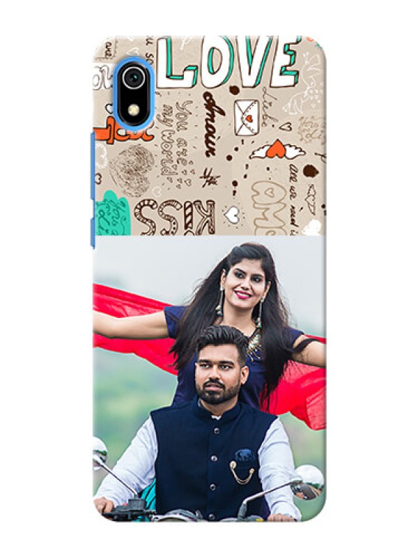 Custom Redmi 7A Personalised mobile covers: Love Doodle Pattern 