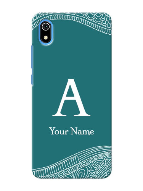 Custom Redmi 7A Mobile Back Covers: line art pattern with custom name Design