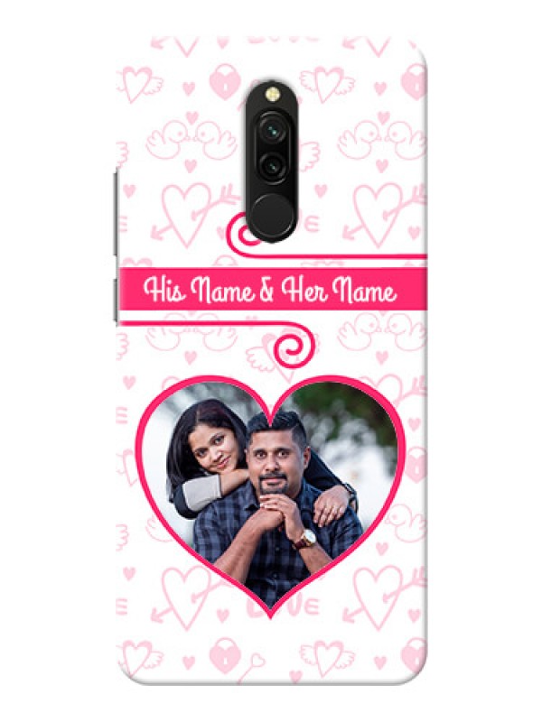 Custom Redmi 8 Personalized Phone Cases: Heart Shape Love Design