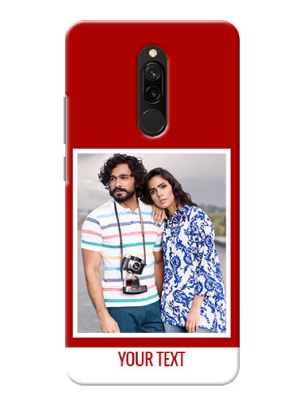 Custom Redmi 8 mobile phone covers: Simple Red Color Design