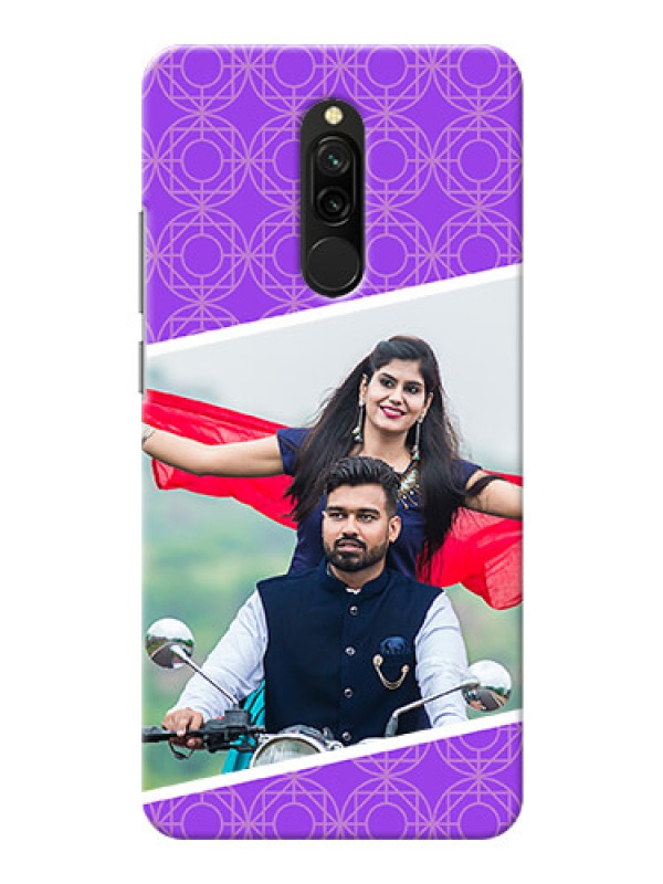Custom Redmi 8 mobile back covers online: violet Pattern Design