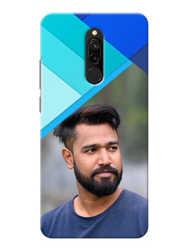 Custom Redmi 8 Phone Cases Online: Blue Abstract Cover Design