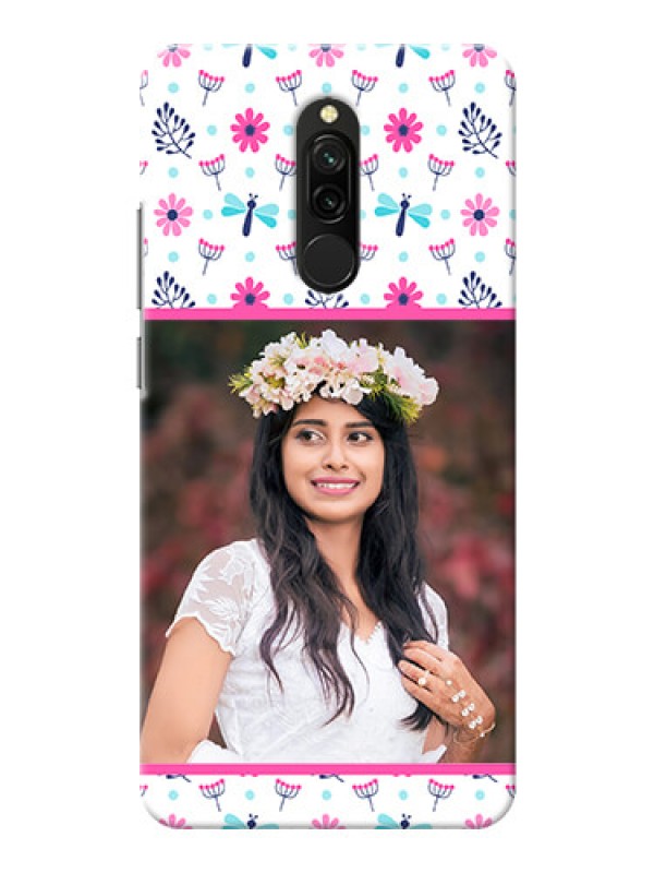 Custom Redmi 8 Mobile Covers: Colorful Flower Design
