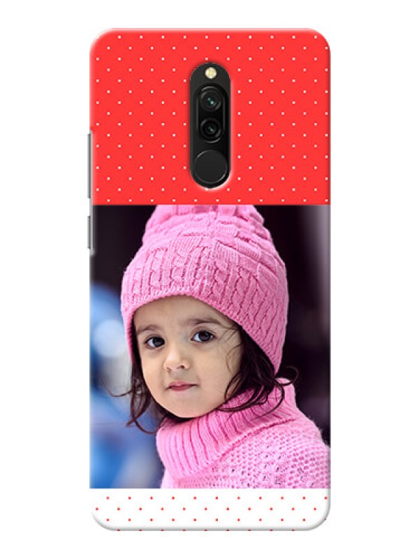 Custom Redmi 8 personalised phone covers: Red Pattern Design