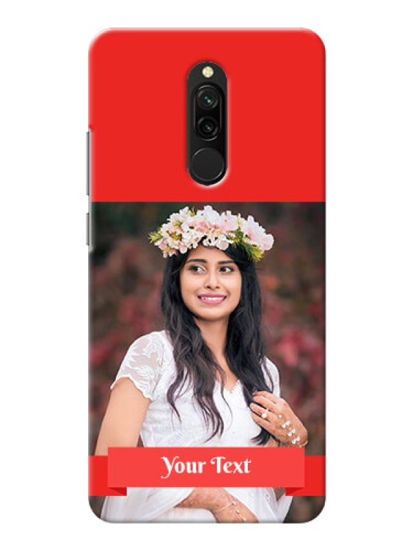 Custom Redmi 8 Personalised mobile covers: Simple Red Color Design