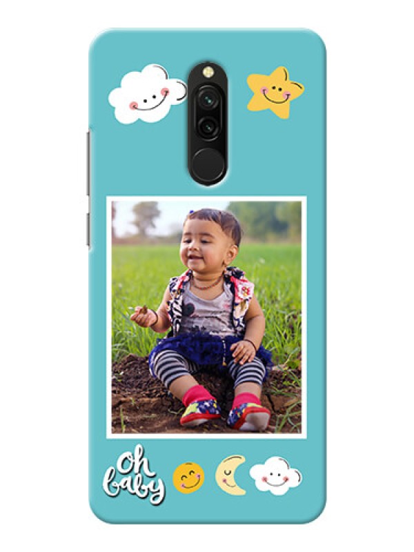 Custom Redmi 8 Personalised Phone Cases: Smiley Kids Stars Design
