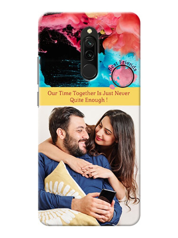 Custom Redmi 8 Mobile Cases: Quote with Acrylic Painting Design