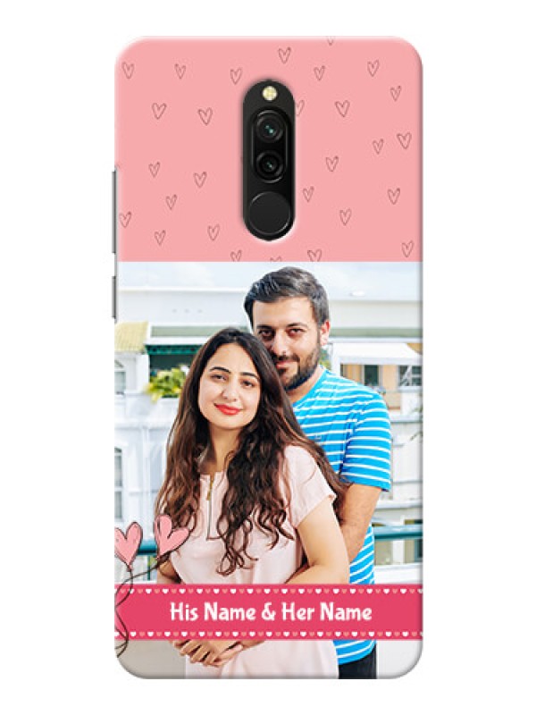 Custom Redmi 8 phone back covers: Love Design Peach Color