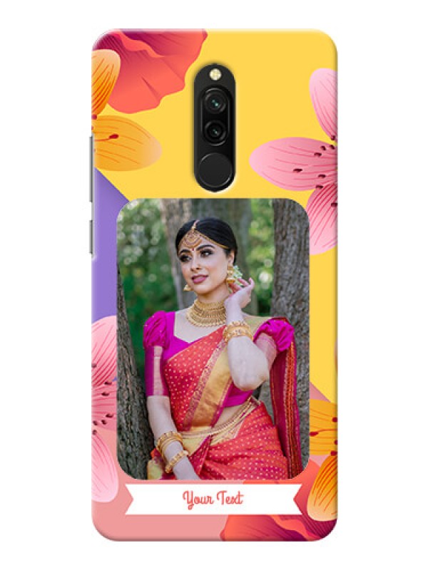 Custom Redmi 8 Mobile Covers: 3 Image With Vintage Floral Design