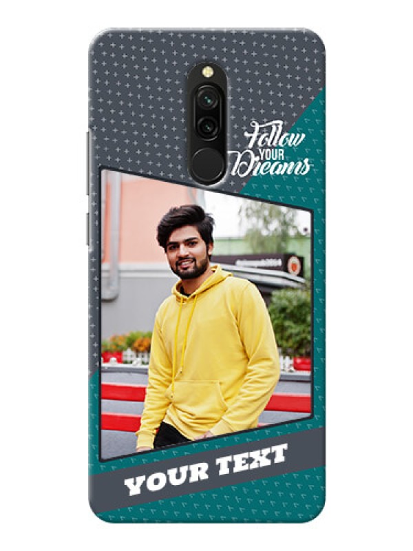 Custom Redmi 8 Back Covers: Background Pattern Design with Quote