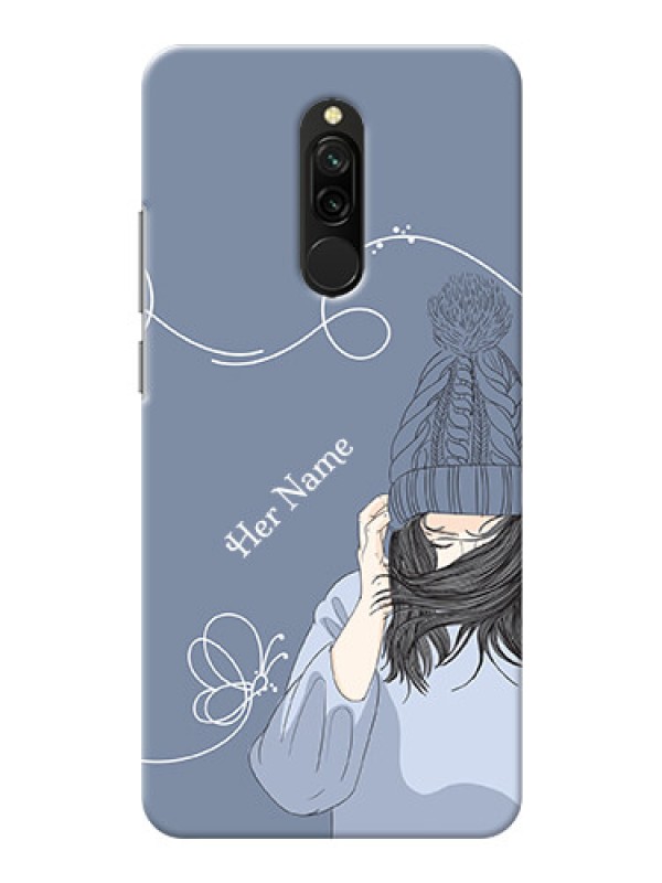 Custom Redmi 8 Custom Mobile Case with Girl in winter outfit Design