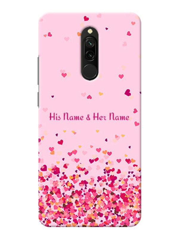 Custom Redmi 8 Phone Back Covers: Floating Hearts Design