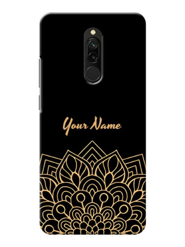 Custom Redmi 8 Back Covers: Golden mandala Design