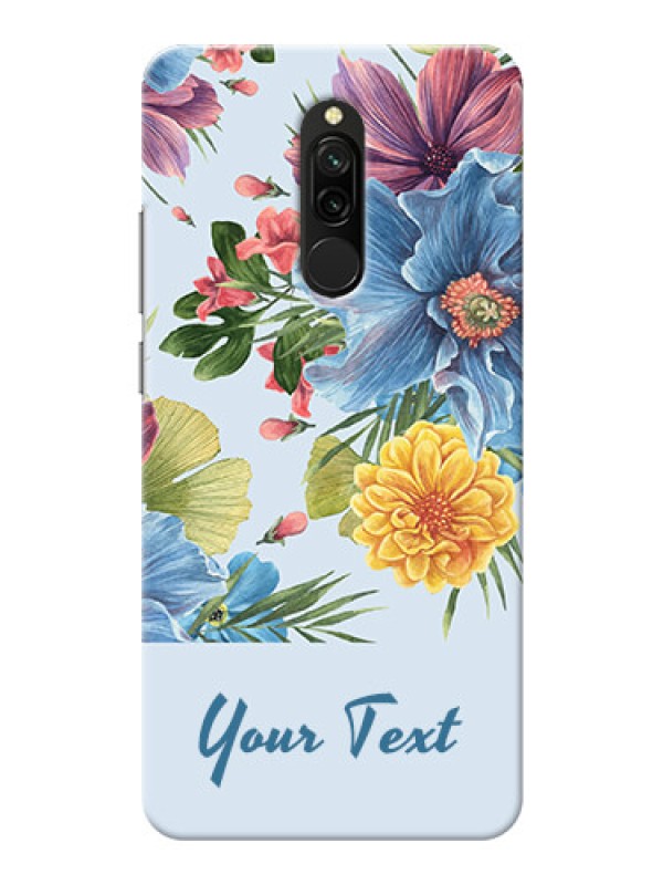Custom Redmi 8 Custom Phone Cases: Stunning Watercolored Flowers Painting Design