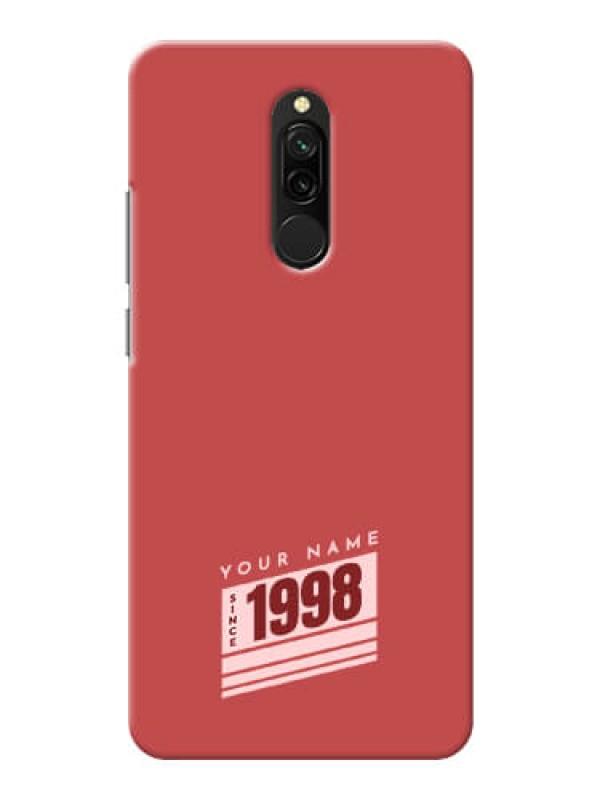 Custom Redmi 8 Phone Back Covers: Red custom year of birth Design