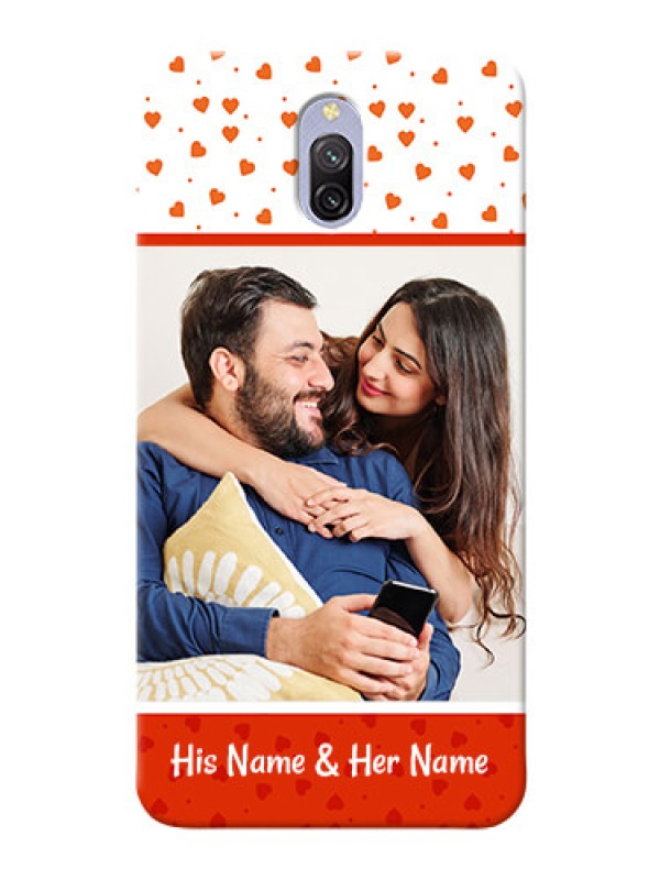 Custom Redmi 8A Dual Phone Back Covers: Orange Love Symbol Design