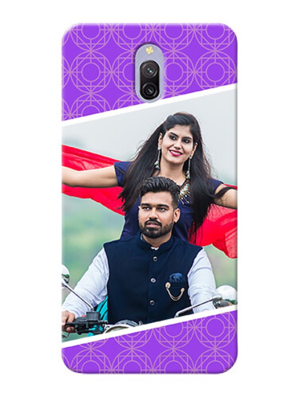 Custom Redmi 8A Dual mobile back covers online: violet Pattern Design