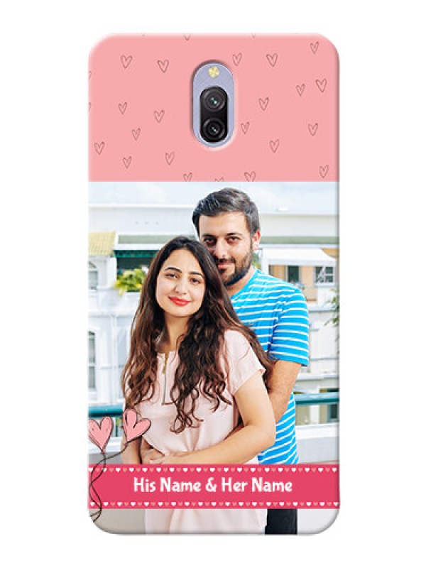 Custom Redmi 8A Dual phone back covers: Love Design Peach Color