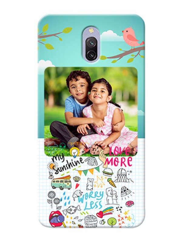 Custom Redmi 8A Dual phone cases online: Doodle love Design