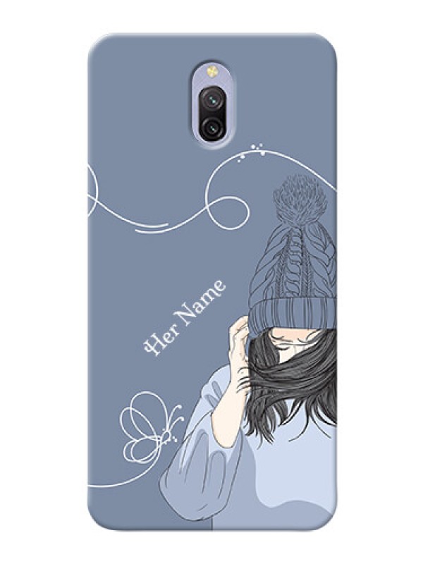 Custom Redmi 8A Dual Custom Mobile Case with Girl in winter outfit Design