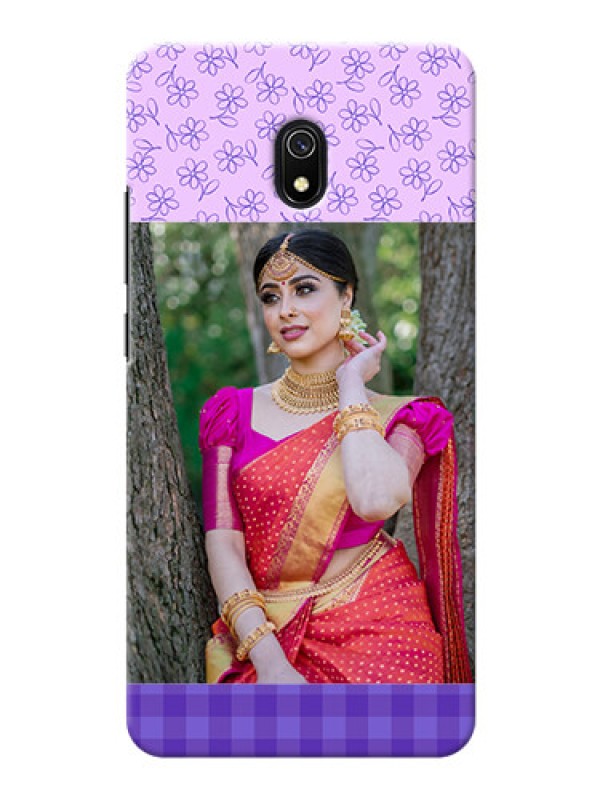 Custom Redmi 8A Mobile Cases: Purple Floral Design