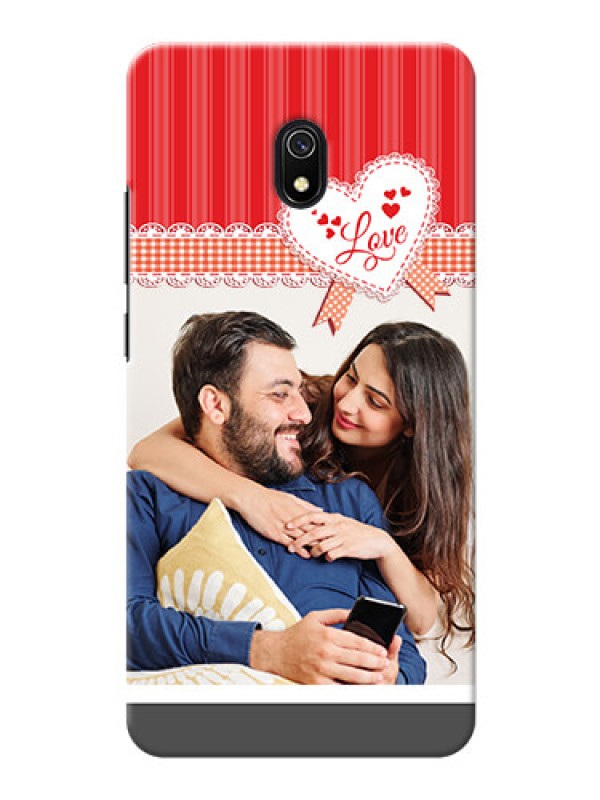 Custom Redmi 8A phone cases online: Red Love Pattern Design