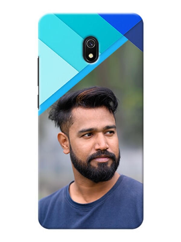 Custom Redmi 8A Phone Cases Online: Blue Abstract Cover Design