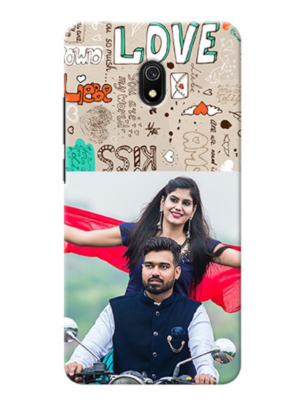 Custom Redmi 8A Personalised mobile covers: Love Doodle Pattern 