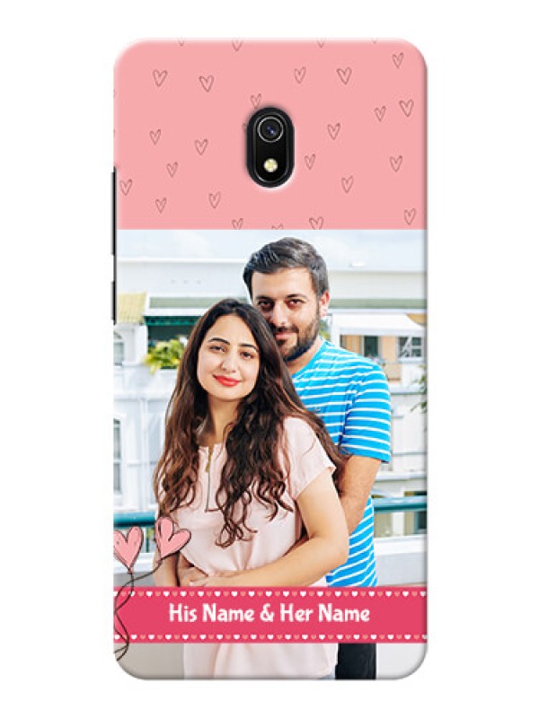 Custom Redmi 8A phone back covers: Love Design Peach Color