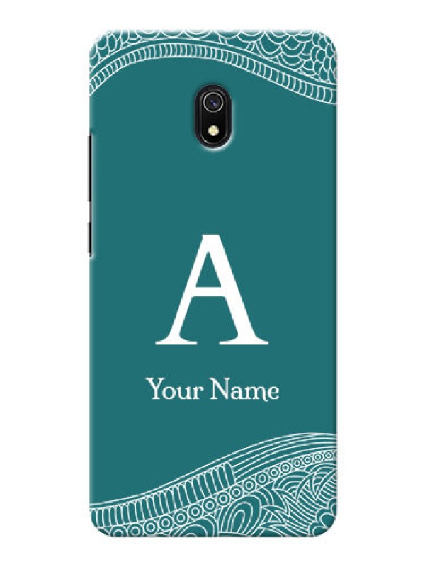 Custom Redmi 8A Mobile Back Covers: line art pattern with custom name Design