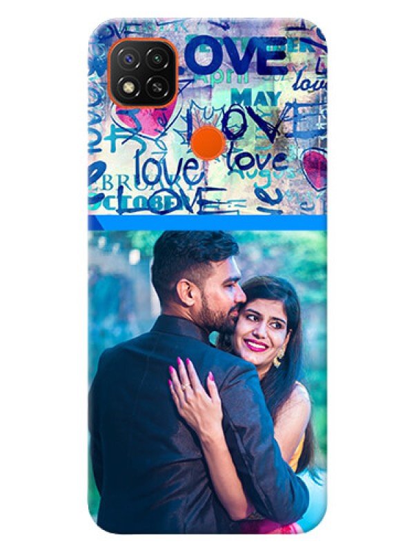 Custom Redmi 9 Activ Mobile Covers Online: Colorful Love Design