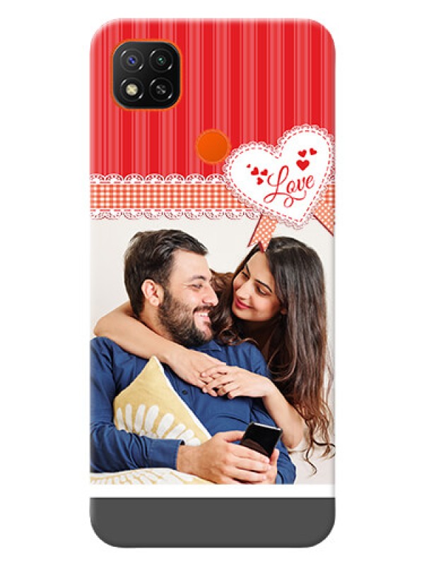 Custom Redmi 9 Activ phone cases online: Red Love Pattern Design