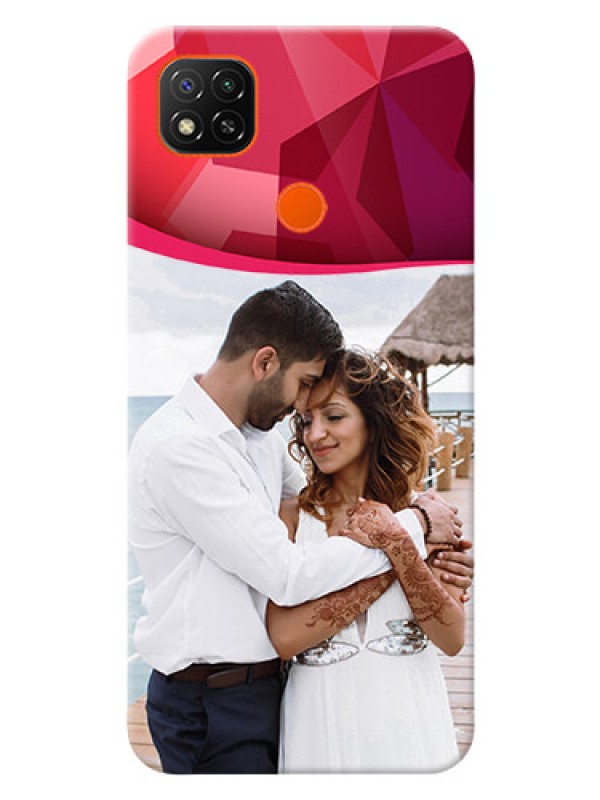 Custom Redmi 9 Activ custom mobile back covers: Red Abstract Design