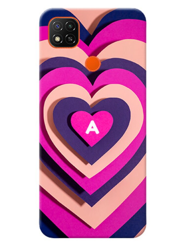 Custom Redmi 9 Activ Custom Mobile Case with Cute Heart Pattern Design