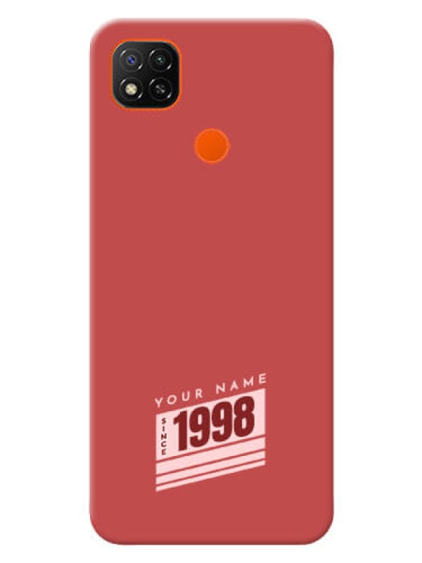 Custom Redmi 9 Activ Phone Back Covers: Red custom year of birth Design