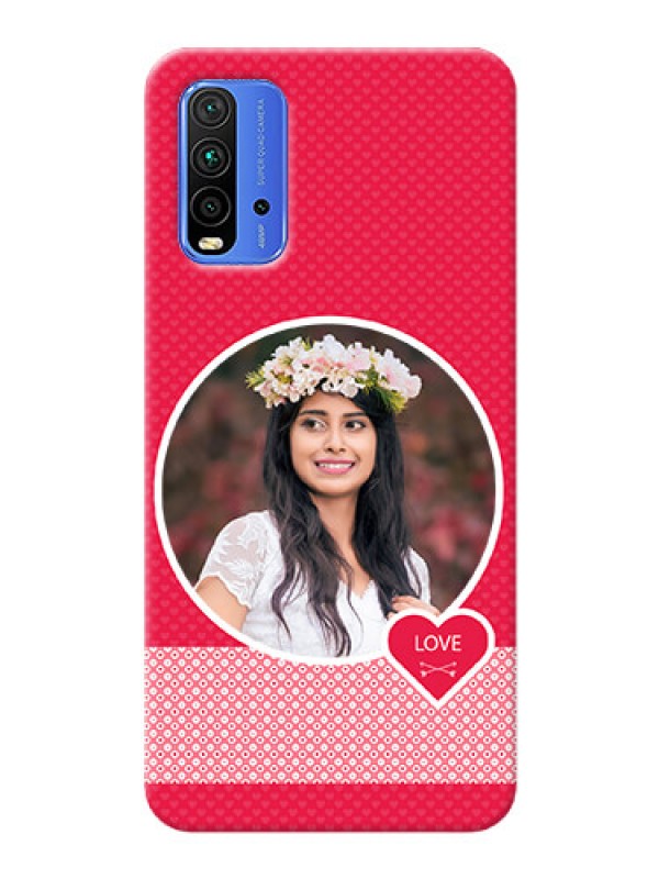 Custom Redmi 9 Power Mobile Covers Online: Pink Pattern Design